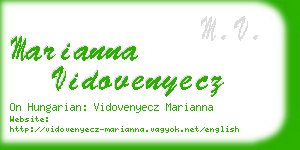 marianna vidovenyecz business card